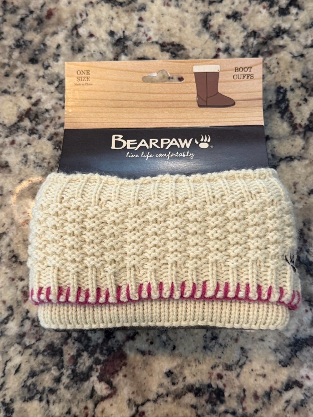 BearPaw Women's Cream Knit Boot Cuffs